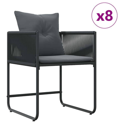Garten Essgruppe 9 pcs Schwarz Stahl