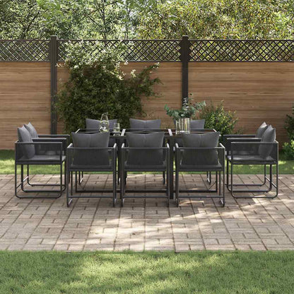 Garten Essgruppe 11 pcs Schwarz Stahl