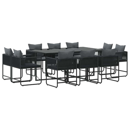 Garten Essgruppe 11 pcs Schwarz Stahl