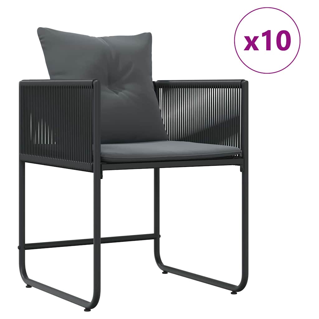 Garten Essgruppe 11 pcs Schwarz Stahl