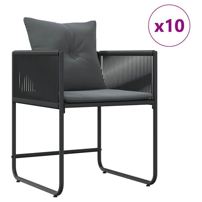 Garten Essgruppe 11 pcs Schwarz Stahl