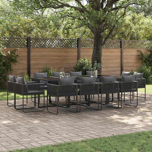 Garten Essgruppe 13 pcs Schwarz Stahl
