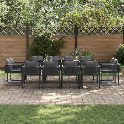 Garten Essgruppe 13 pcs Schwarz Stahl