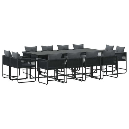 Garten Essgruppe 13 pcs Schwarz Stahl