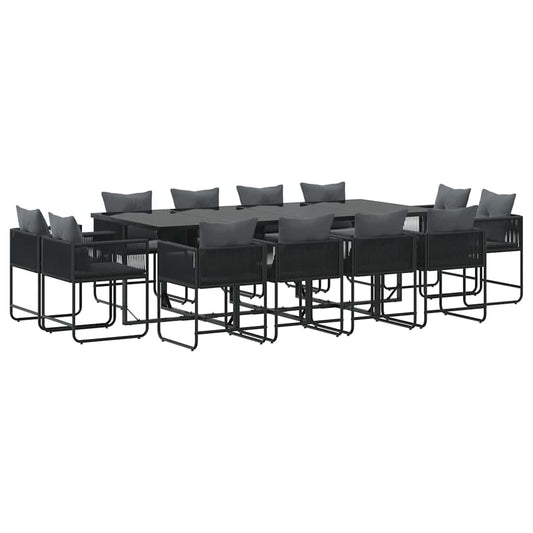 Garten Essgruppe 13 pcs Schwarz Stahl