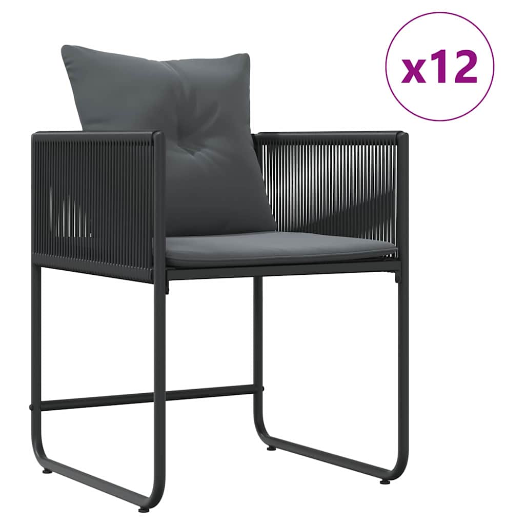 Garten Essgruppe 13 pcs Schwarz Stahl