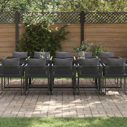 Garten Essgruppe 15 pcs Schwarz Stahl