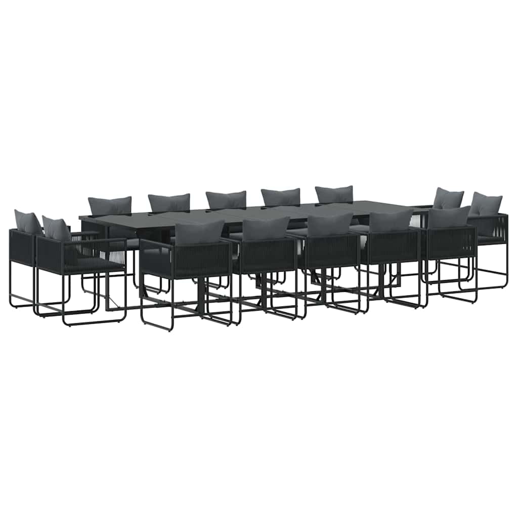 Garten Essgruppe 15 pcs Schwarz Stahl