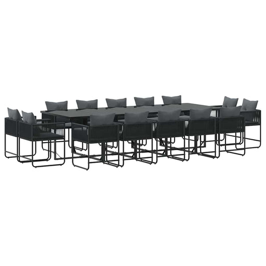 Garten Essgruppe 15 pcs Schwarz Stahl