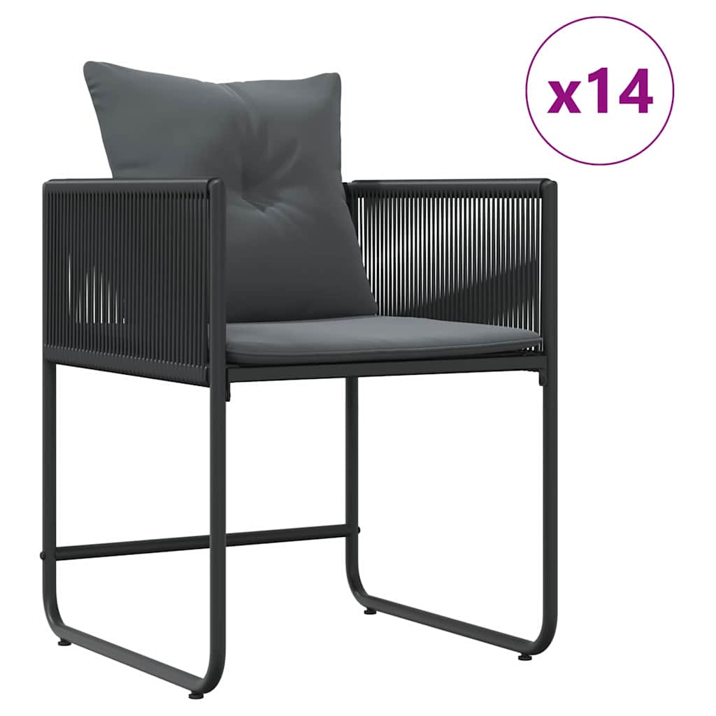 Garten Essgruppe 15 pcs Schwarz Stahl