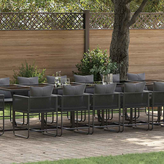Garten Essgruppe 17 pcs Schwarz Stahl