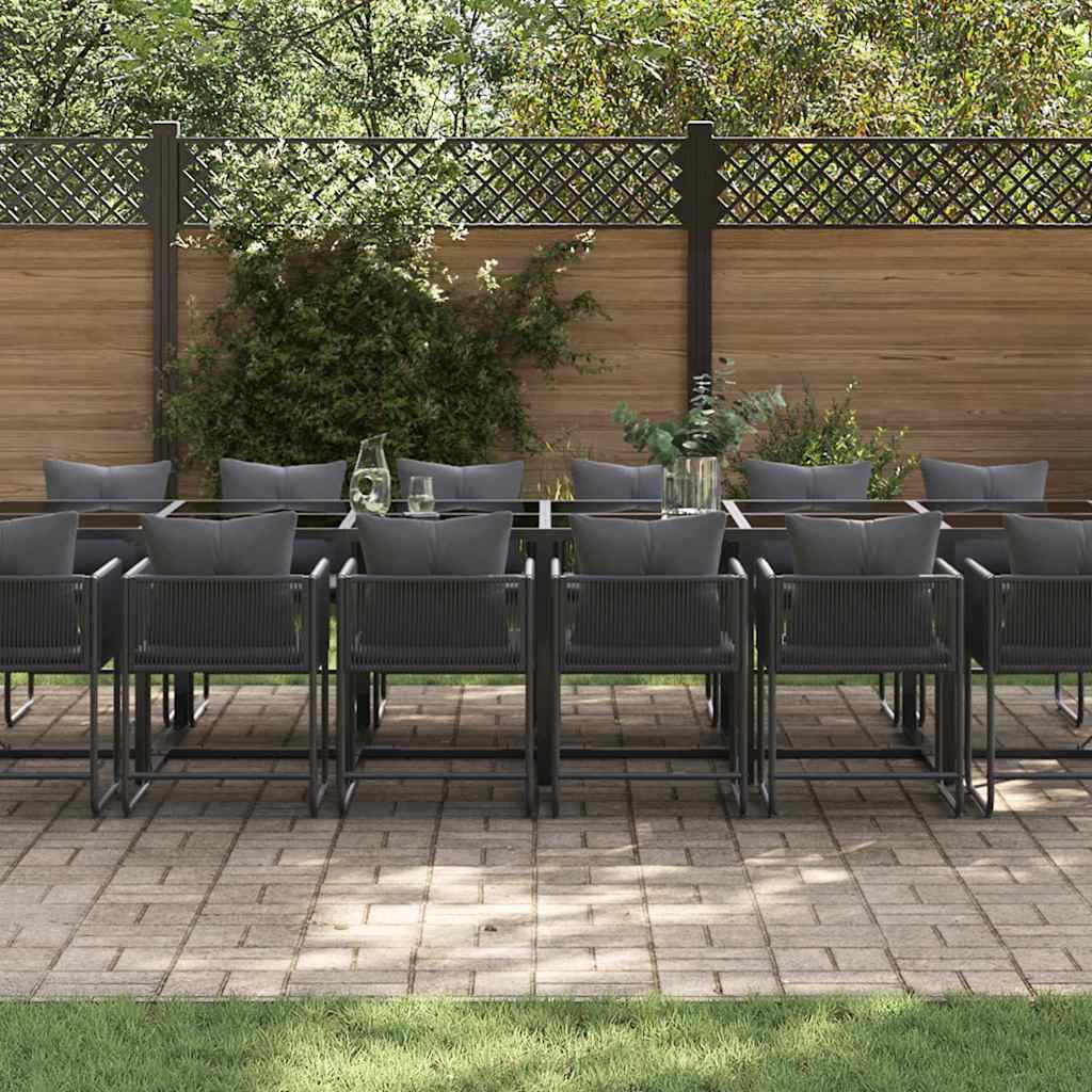 Garten Essgruppe 17 pcs Schwarz Stahl
