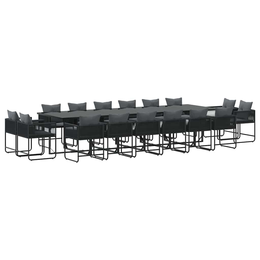 Garten Essgruppe 17 pcs Schwarz Stahl