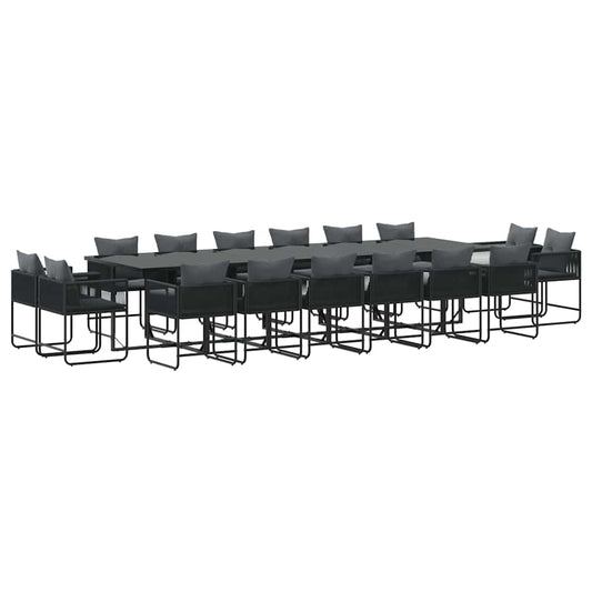 Garten Essgruppe 17 pcs Schwarz Stahl