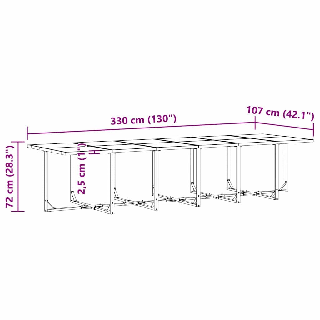 Garten Essgruppe 17 pcs Schwarz Stahl