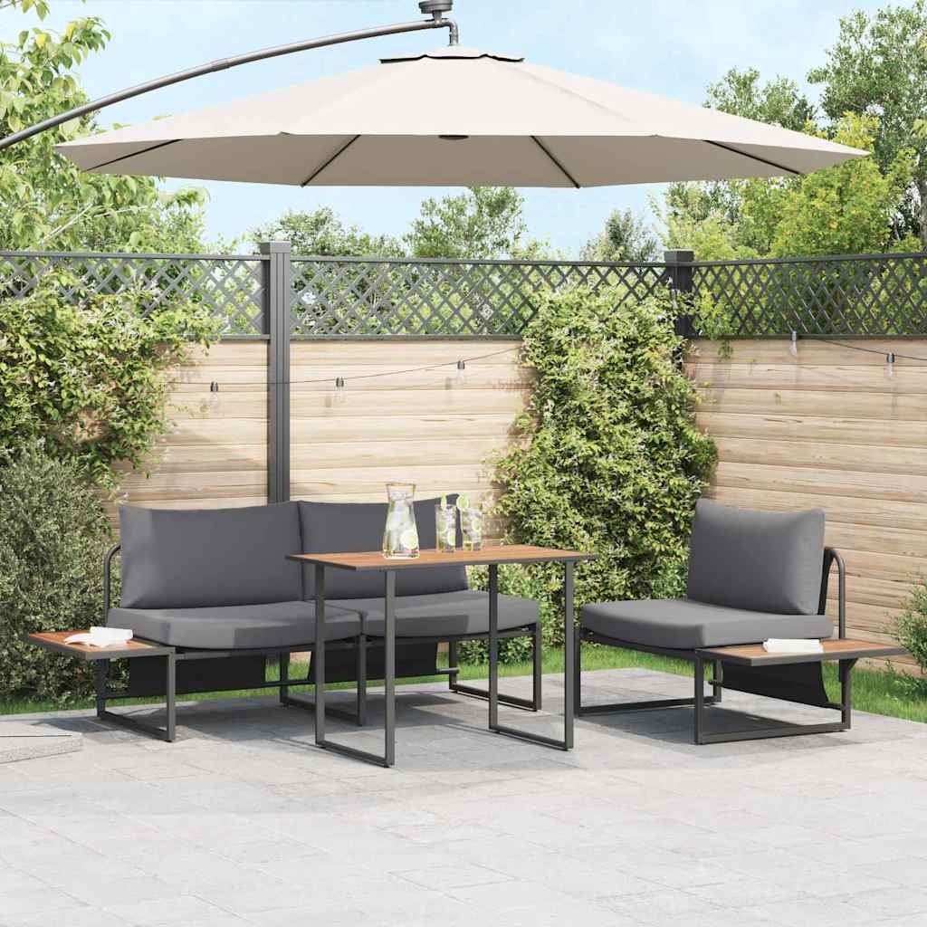 Garten Essgruppe 3 pcs Anthrazit Stahl