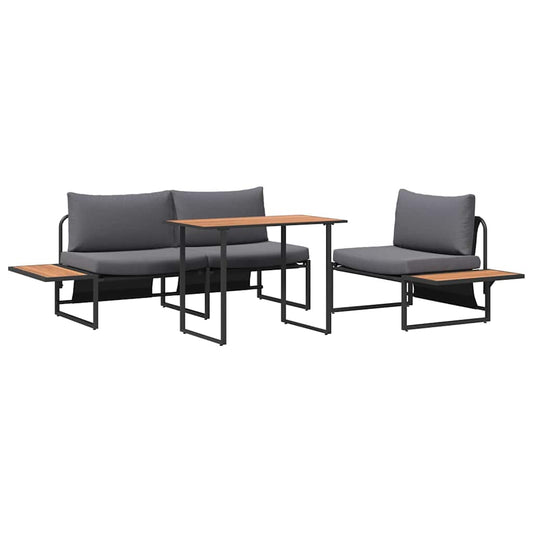 Garten Essgruppe 3 pcs Anthrazit Stahl