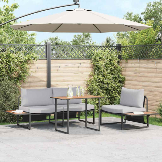 Garten Essgruppe 3 pcs Hellgrau Stahl