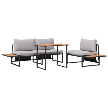 Garten Essgruppe 3 pcs Hellgrau Stahl