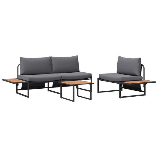 Garten Essgruppe 3 pcs Anthrazit Stahl