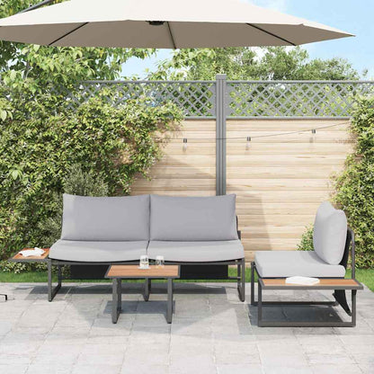 Garten Essgruppe 3 pcs Hellgrau Stahl