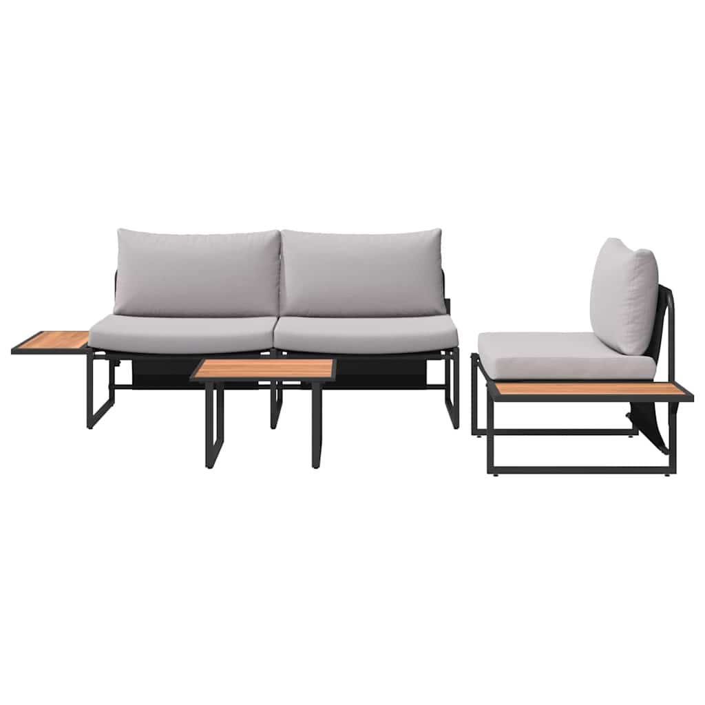 Garten Essgruppe 3 pcs Hellgrau Stahl