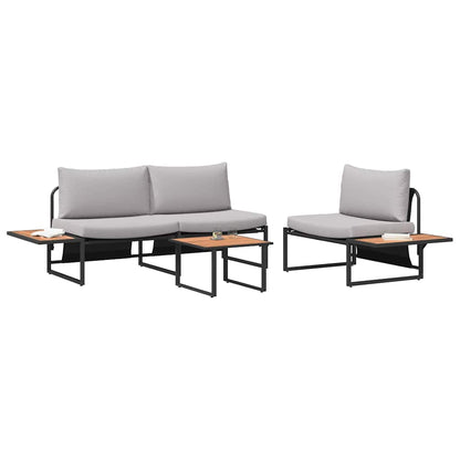 Garten Essgruppe 3 pcs Hellgrau Stahl
