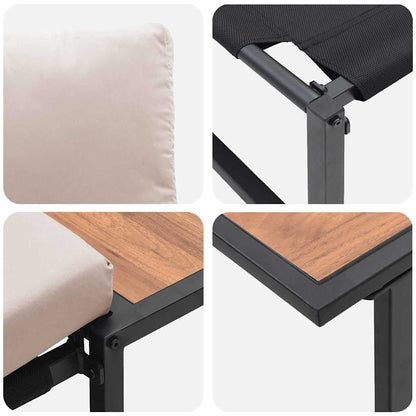 Garten Essgruppe 3 pcs Taupe Stahl