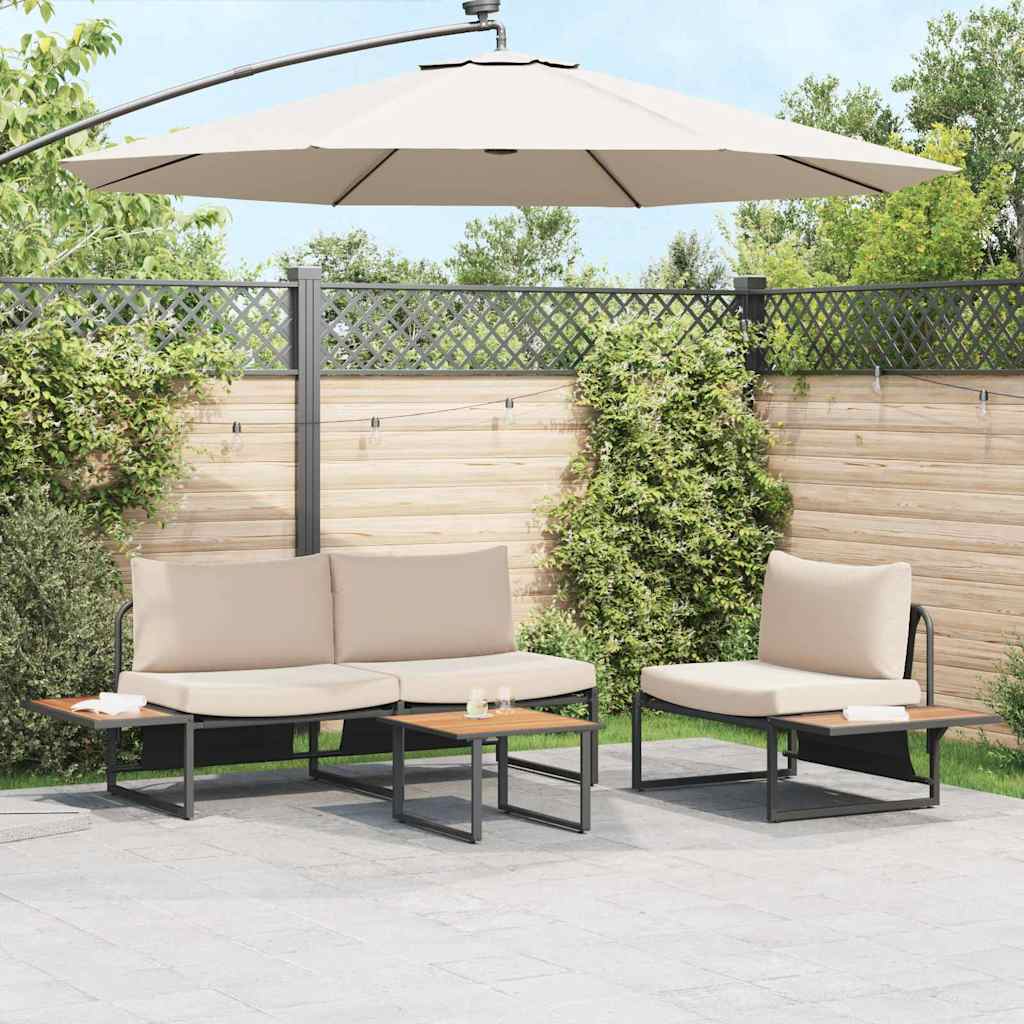 Garten Essgruppe 3 pcs Taupe Stahl