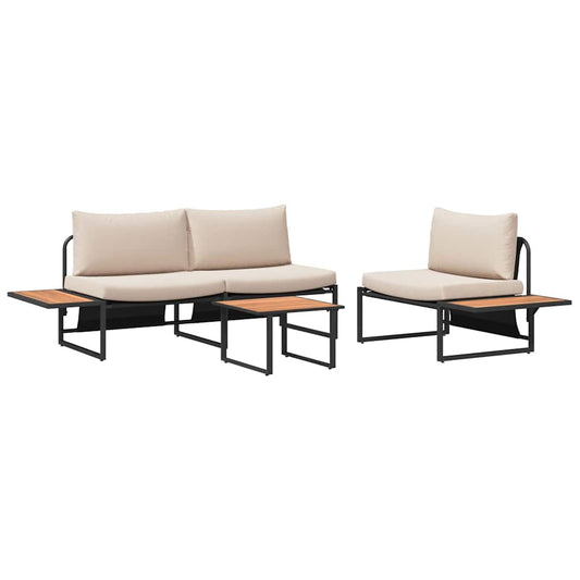Garten Essgruppe 3 pcs Taupe Stahl