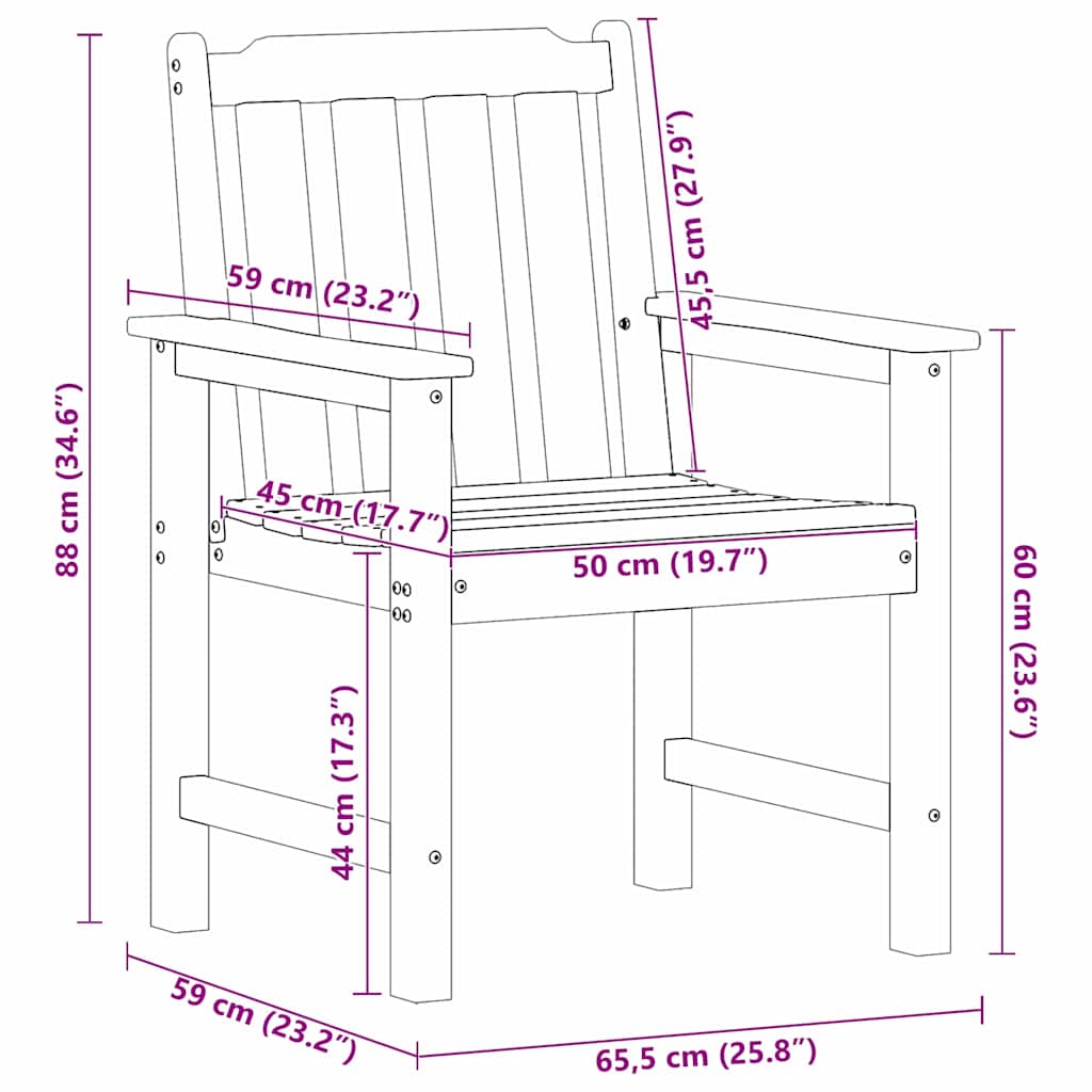 Garten-Essstuhl 4 pcs Schwarz 65,5 x 55,5 x 88 cm Plastik