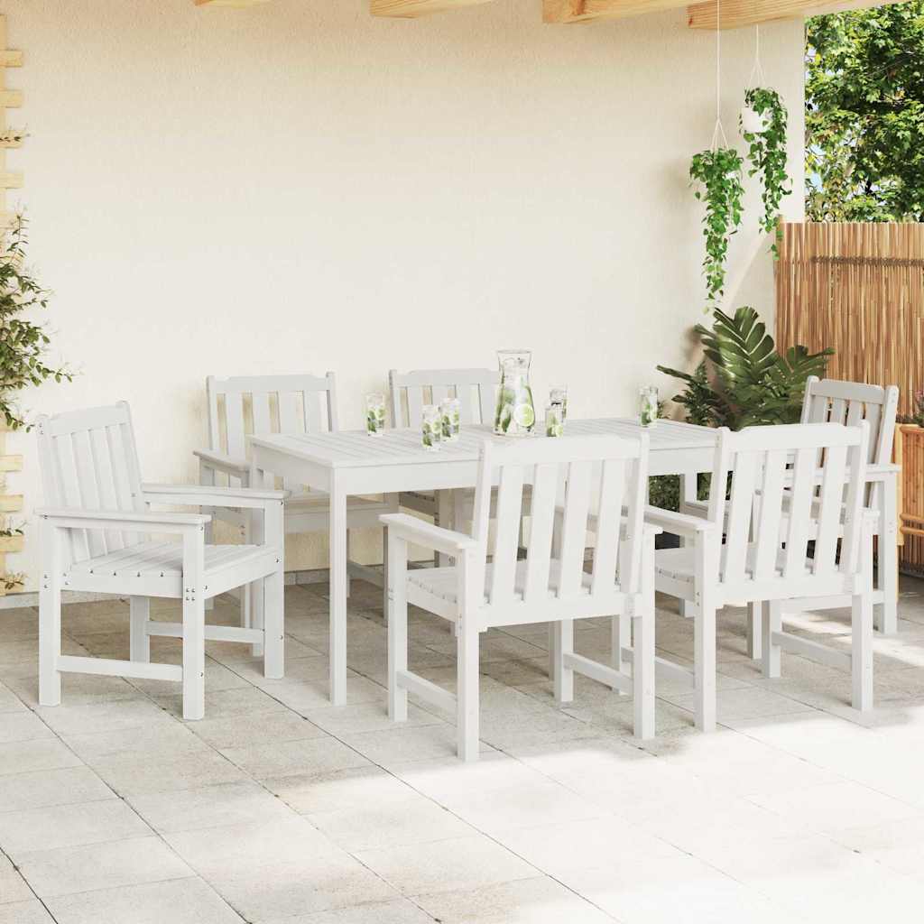 Garten-Essstuhl 6 pcs Weiß 65,5 x 55,5 x 88 cm Plastik