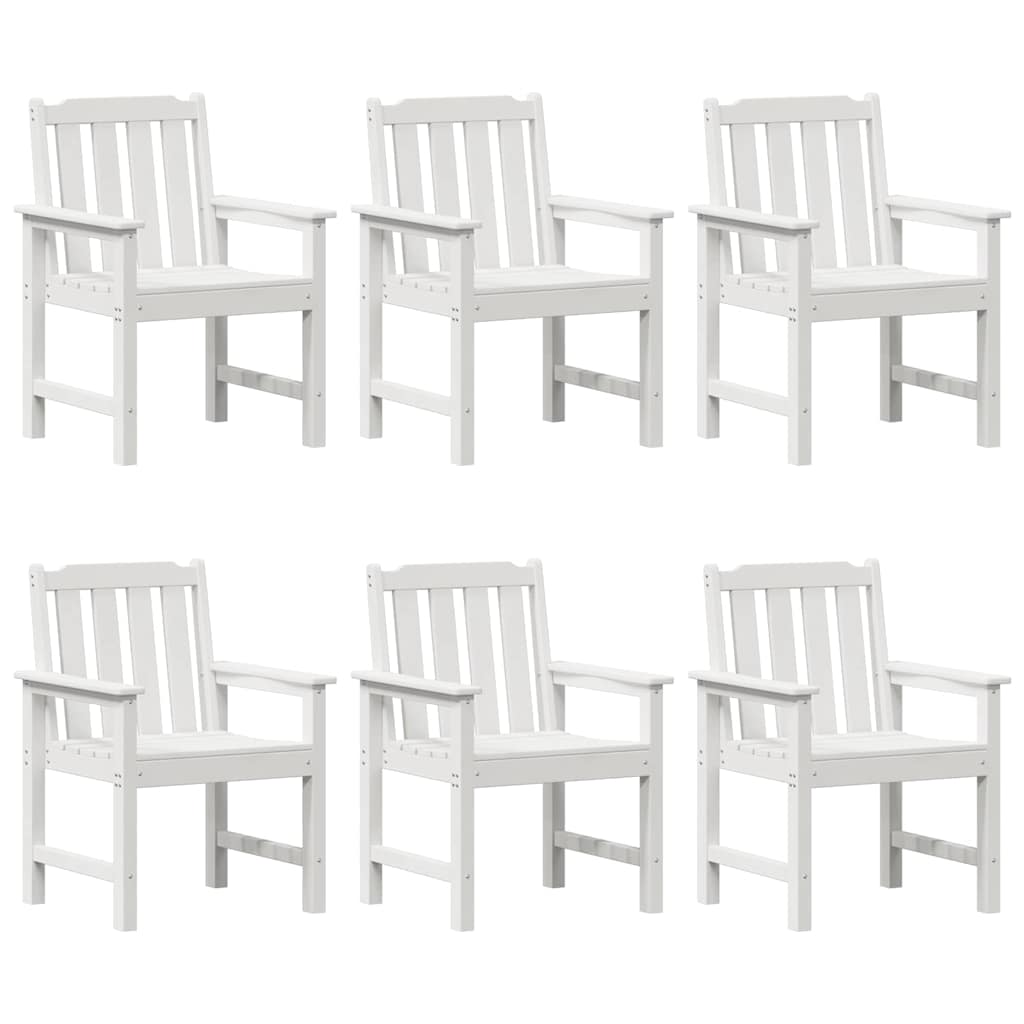 Garten-Essstuhl 6 pcs Weiß 65,5 x 55,5 x 88 cm Plastik