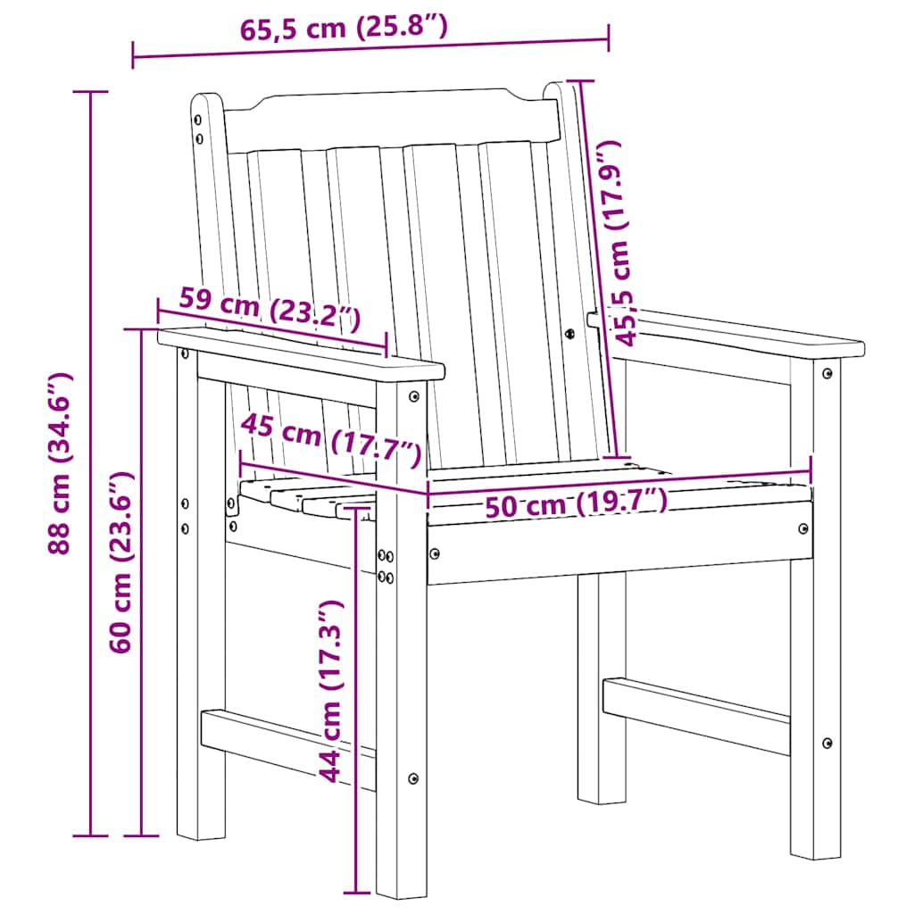 Garten-Essstuhl 6 pcs Weiß 65,5 x 55,5 x 88 cm Plastik