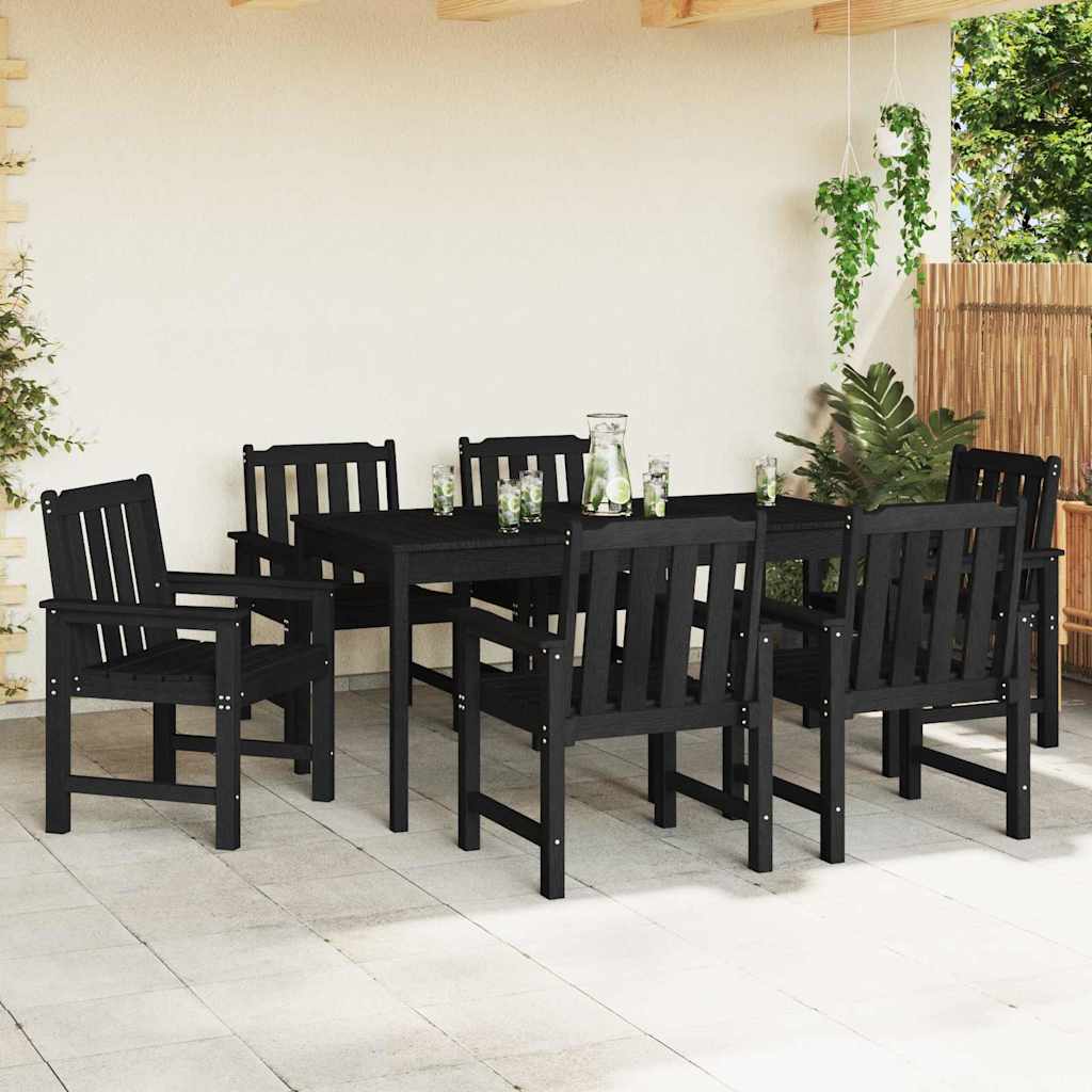 Garten-Essstuhl 6 pcs Schwarz 65,5 x 55,5 x 88 cm Plastik