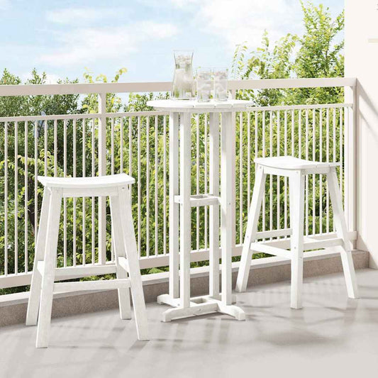 Garten Bar Set 3 pcs Weiß HDPE