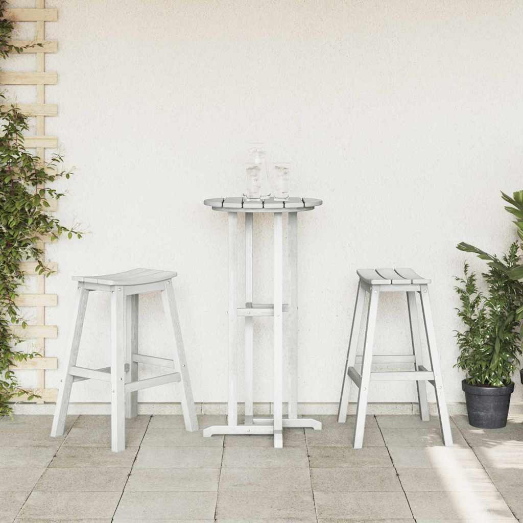 Garten Bar Set 3 pcs Weiß HDPE