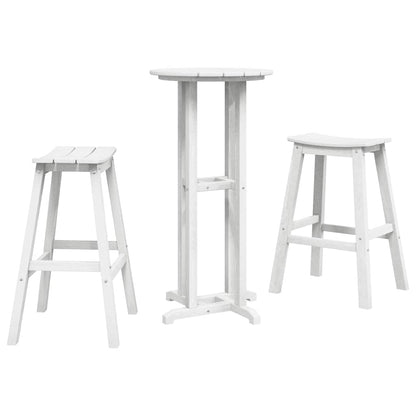 Garten Bar Set 3 pcs Weiß HDPE