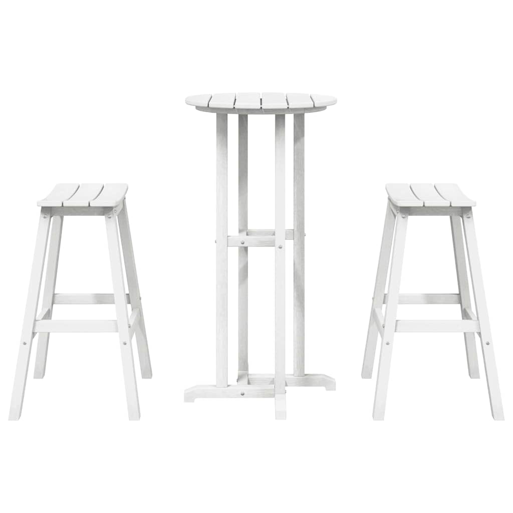 Garten Bar Set 3 pcs Weiß HDPE
