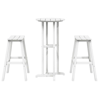 Garten Bar Set 3 pcs Weiß HDPE