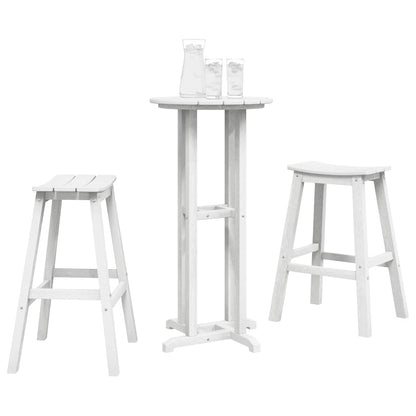 Garten Bar Set 3 pcs Weiß HDPE