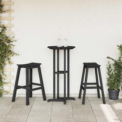 Garten Bar Set 3 pcs Schwarz HDPE