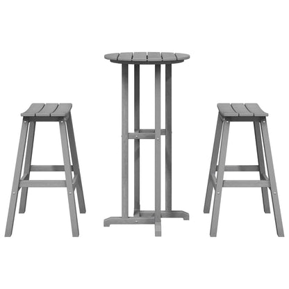 Garten Bar Set 3 pcs Hellgrau HDPE