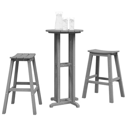 Garten Bar Set 3 pcs Hellgrau HDPE