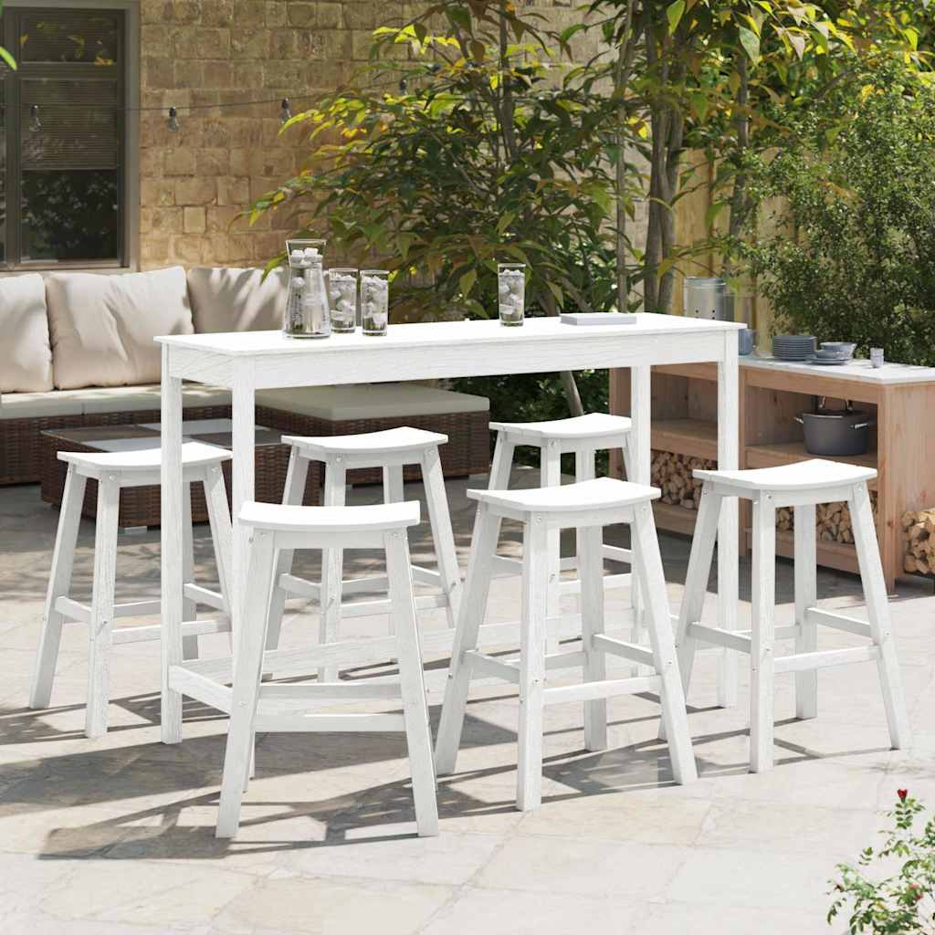 Garten Bar Set 6 pcs Weiß HDPE
