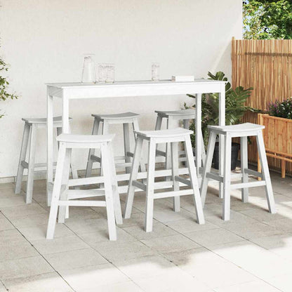 Garten Bar Set 6 pcs Weiß HDPE