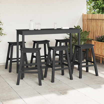 Garten Bar Set 6 pcs Schwarz HDPE