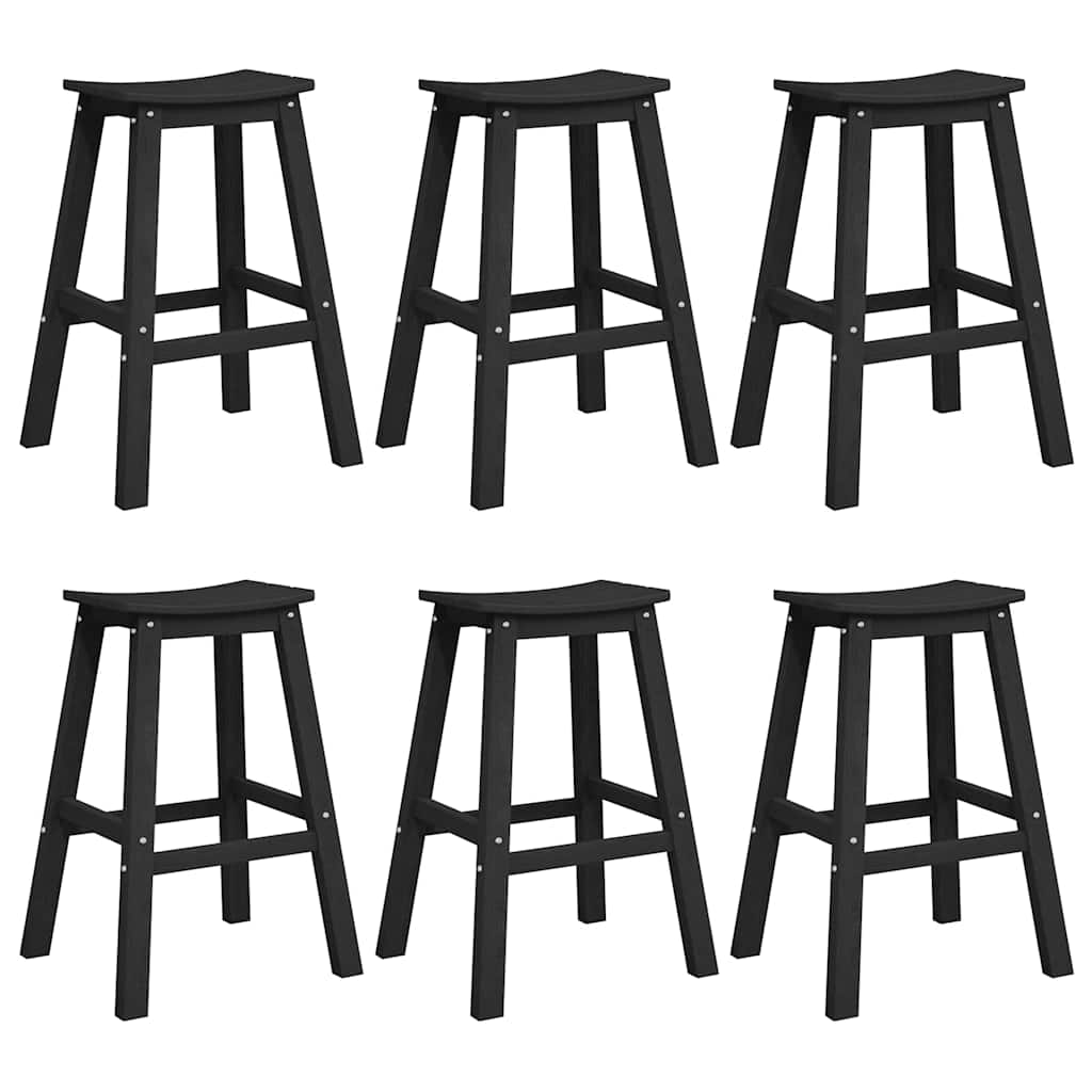 Garten Bar Set 6 pcs Schwarz HDPE