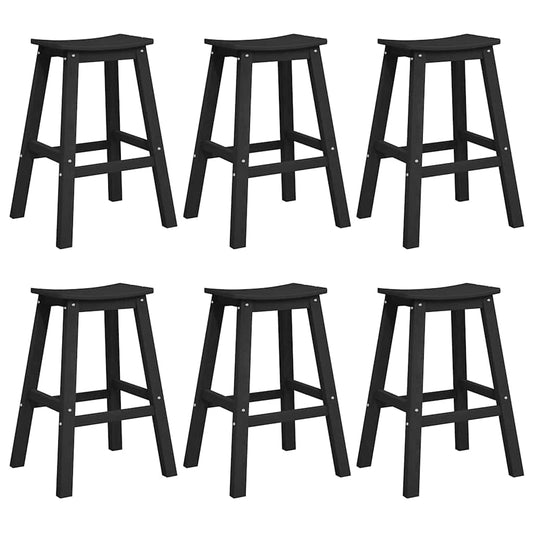 Garten Bar Set 6 pcs Schwarz HDPE