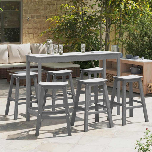 Garten Bar Set 6 pcs Hellgrau HDPE